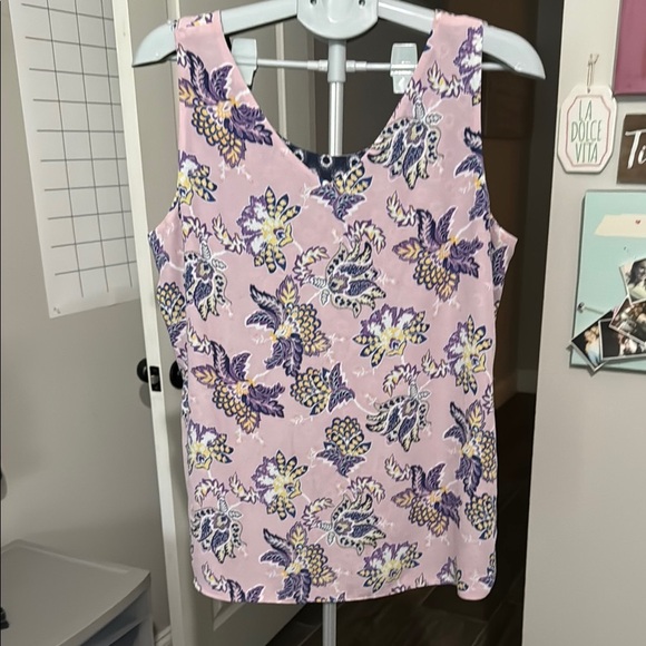 Chico’s Reversible Geometric Circle To Floral Tank Sz L - Picture 1 of 5